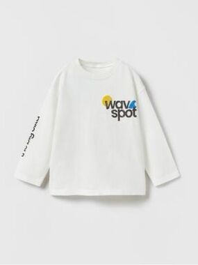 ZARA KIDS- Wave Spot Long-Sleeve Kids Tee White NWT